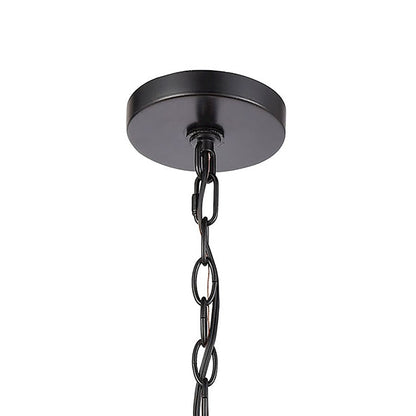 ELK Lighting Wexford 1-Light Hanging, Matte Black/Seedy Glass