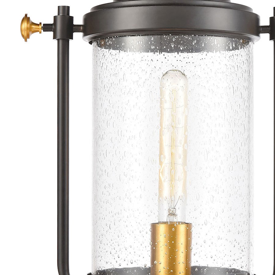ELK Lighting Wexford 1-Light Post Mount, Matte Black/Seedy Glass