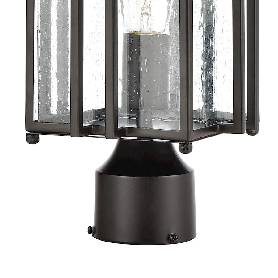 ELK Lighting Radnor 1-Light Post Mount, Matte Black/Seedy Glass