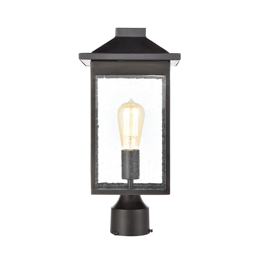 ELK Lighting Lamplighter 1-Light Post Mount, Matte Black/Seedy Glass