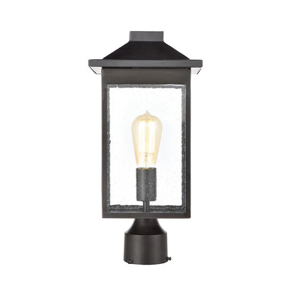 ELK Lighting Lamplighter 1-Light Post Mount, Matte Black/Seedy Glass