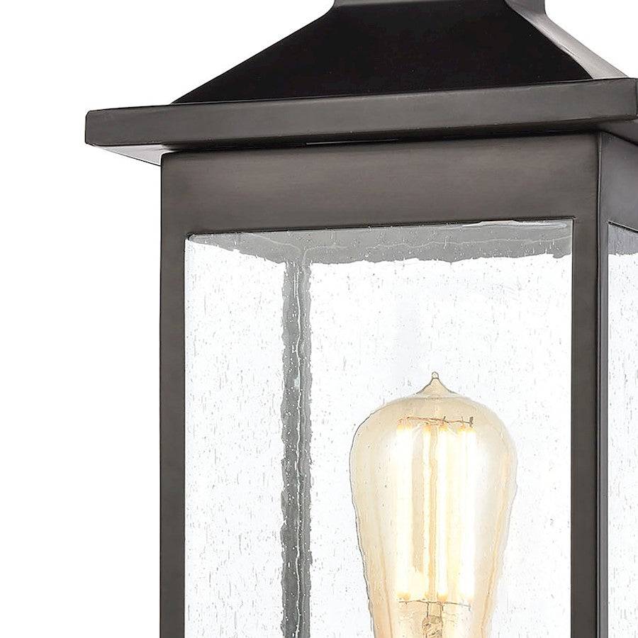 ELK Lighting Lamplighter 1-Light Post Mount, Matte Black/Seedy Glass
