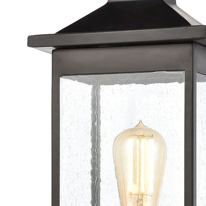ELK Lighting Lamplighter 1-Light Post Mount, Matte Black/Seedy Glass