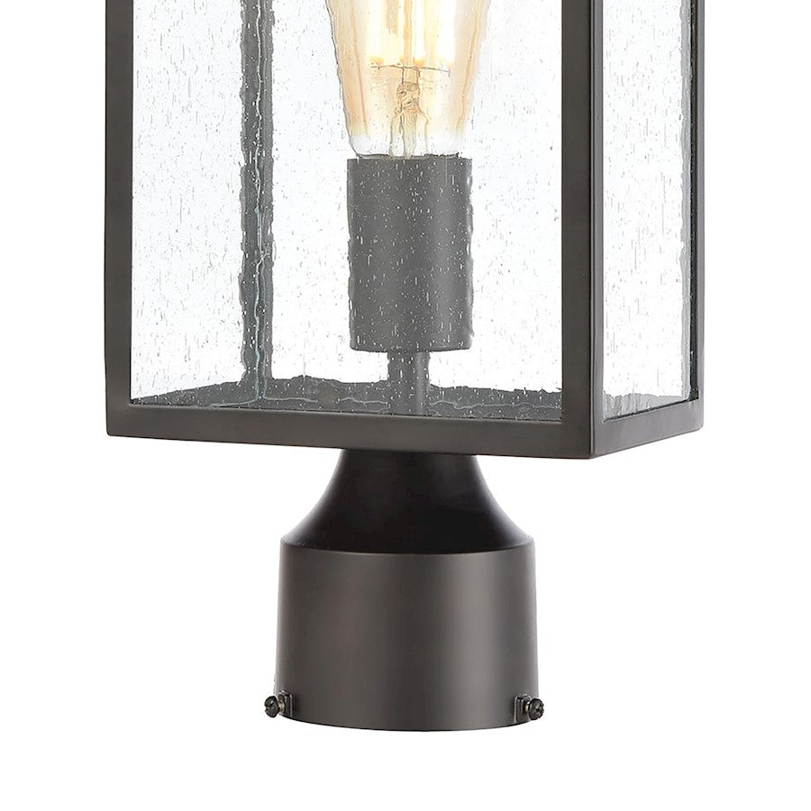 ELK Lighting Lamplighter 1-Light Post Mount, Matte Black/Seedy Glass