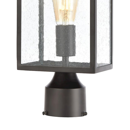 ELK Lighting Lamplighter 1-Light Post Mount, Matte Black/Seedy Glass