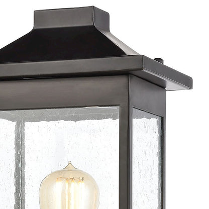 ELK Lighting Lamplighter 1-Light Post Mount, Matte Black/Seedy Glass