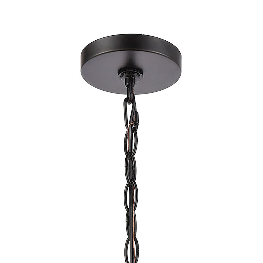 ELK Lighting Brewster 1-Light Hanging, Matte Black/Seedy Glass