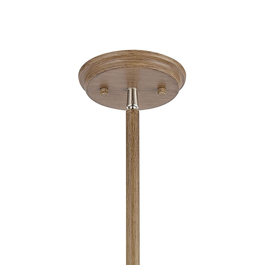 4 Light Pendant, Light Wood