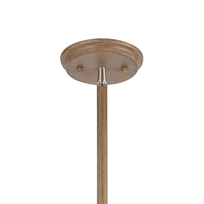 4 Light Pendant, Light Wood