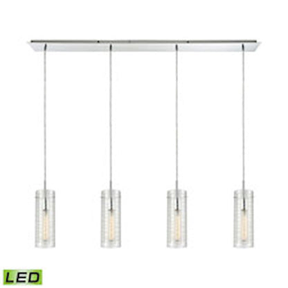 4 Light Linear Pendant, Chrome