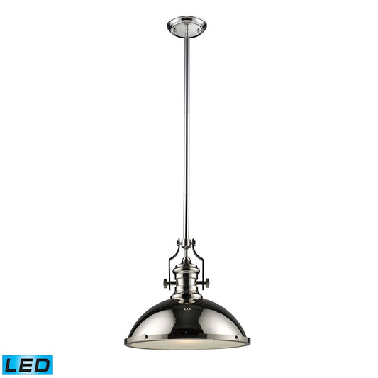 1 Light Pendant, Polished Nickel