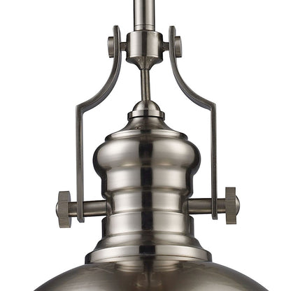 1 Light 13" Pendant, Satin Nickel