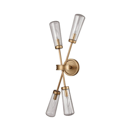 ELK Lighting Xenia 4-Light Wall Lamp, Matte Gold/Seedy Glass