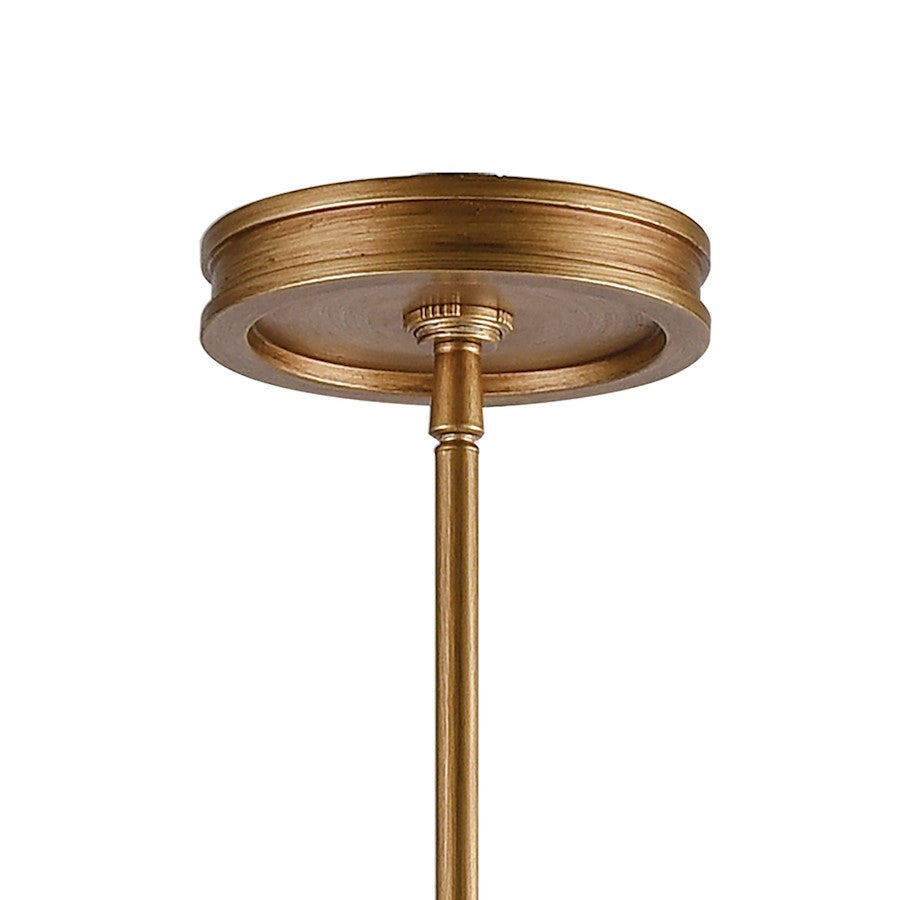 6 Light Chandelier, Matte Gold