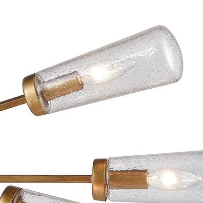 6 Light Chandelier, Matte Gold