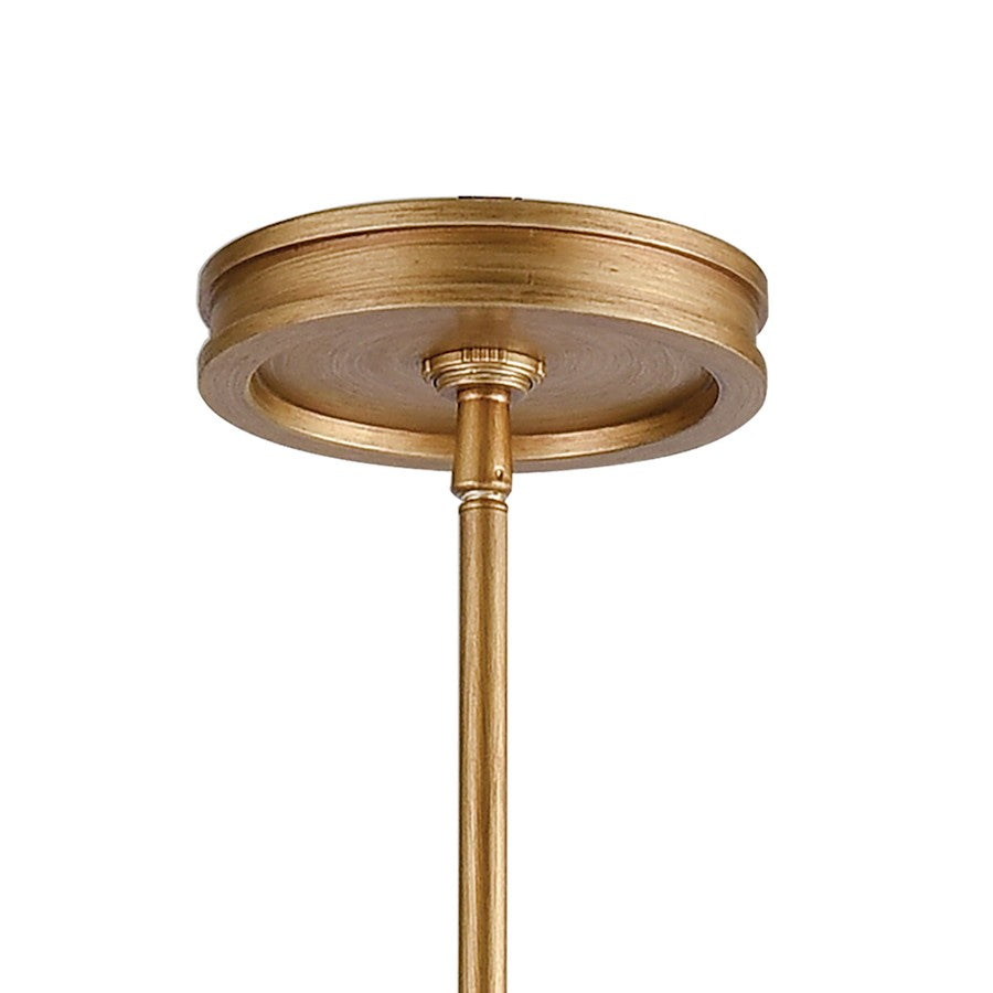 6 Light Chandelier, Matte Gold