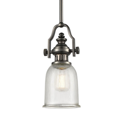 ELK Lighting Chadwick 1-Light Mini Pendant, Ribbed