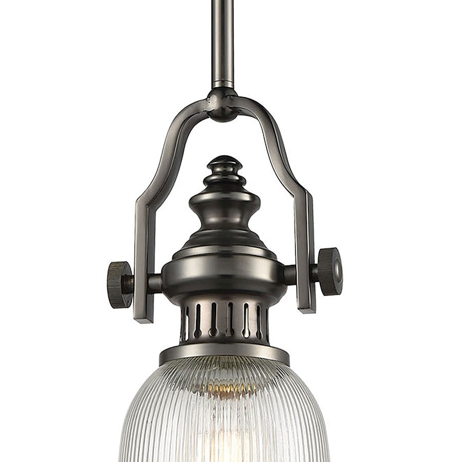 ELK Lighting Chadwick 1-Light Mini Pendant, Ribbed