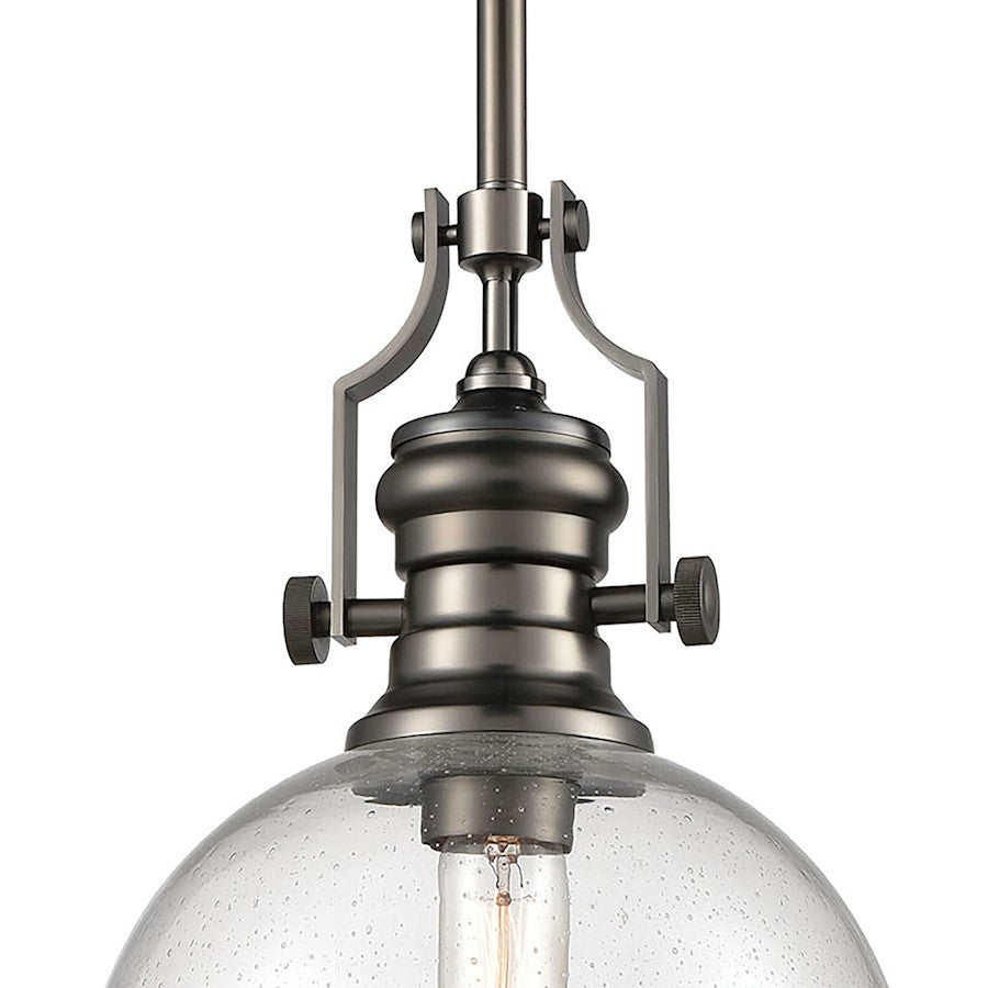 1 Light Dome Pendant, Seeded