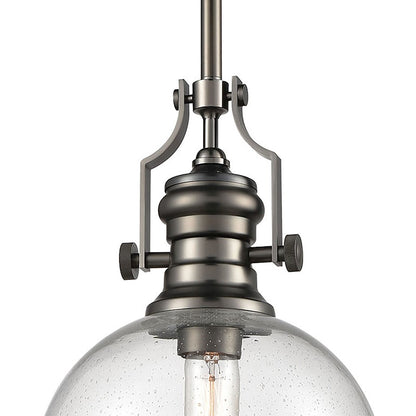 1 Light Dome Pendant, Seeded