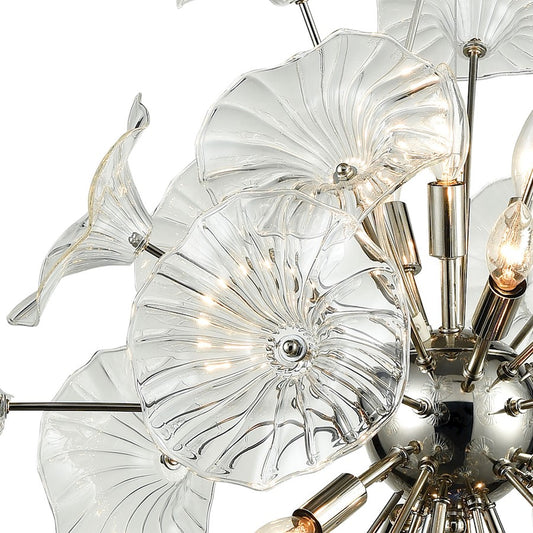 12 Light Chandelier, Clear