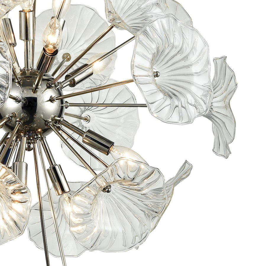 12 Light Chandelier, Clear