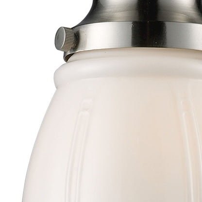 1 Light 12" Mini Pendant, White Glass