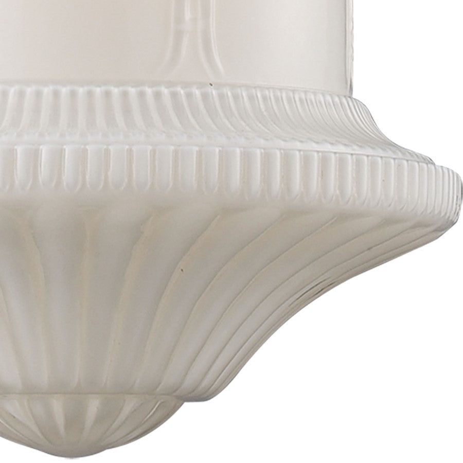 1 Light 12" Mini Pendant, White Glass