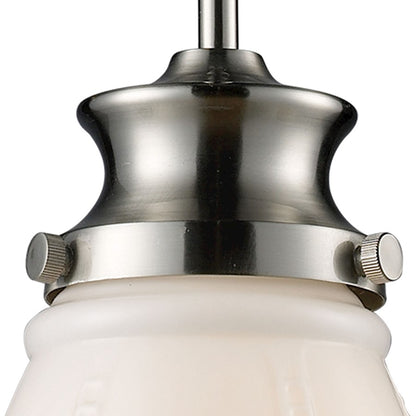 1 Light 12" Mini Pendant, White Glass