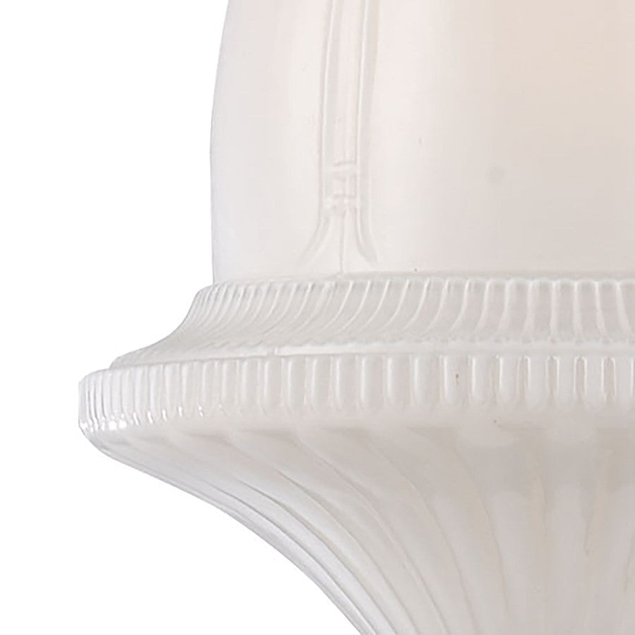 1 Light 12" Mini Pendant, White Glass
