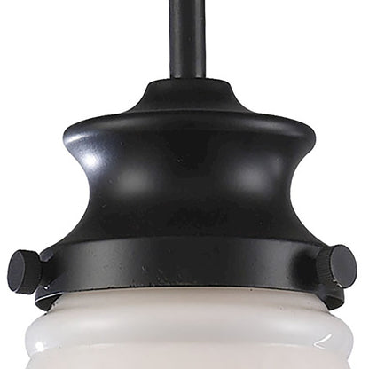 1 Light 12" Mini Pendant, White Glass