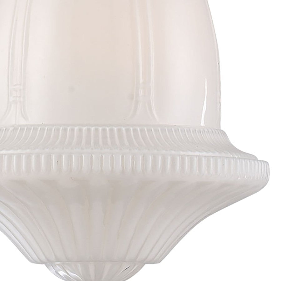 1 Light 12" Mini Pendant, White Glass