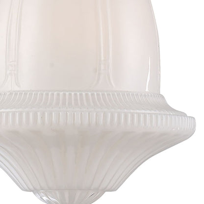 1 Light 12" Mini Pendant, White Glass