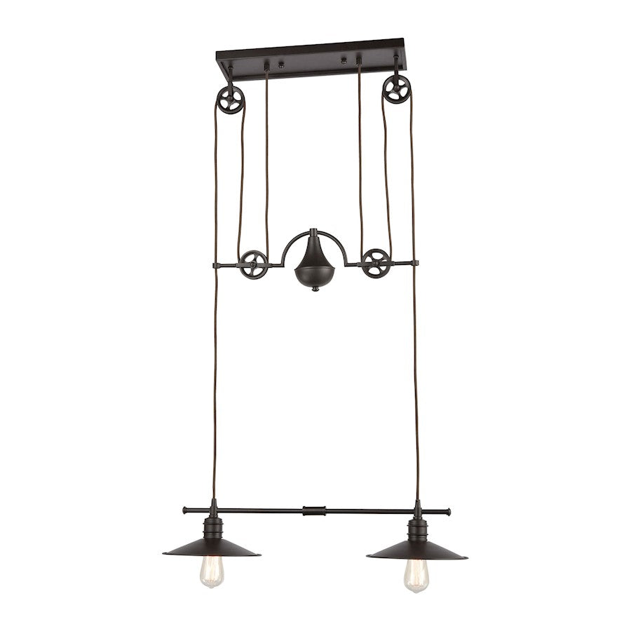 ELK Lighting Spindle Wheel Island Light, Oil Rubbed Bronze