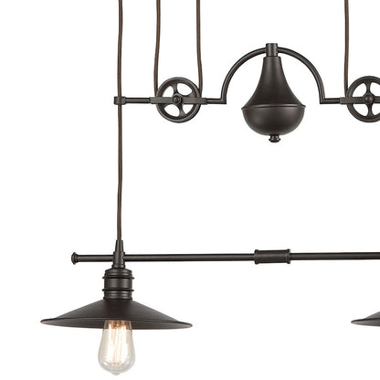 ELK Lighting Spindle Wheel Island Light, Oil Rubbed Bronze