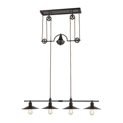 ELK Lighting Spindle Wheel Island Light, Oil Rubbed Bronze