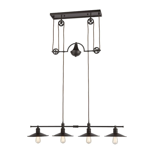 ELK Lighting Spindle Wheel Island Light, Oil Rubbed Bronze