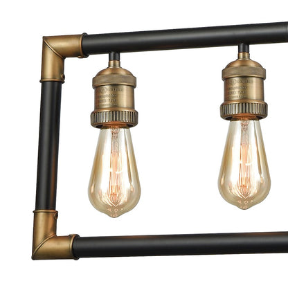 5-Light Linear Chandelier, Brass & Bronze