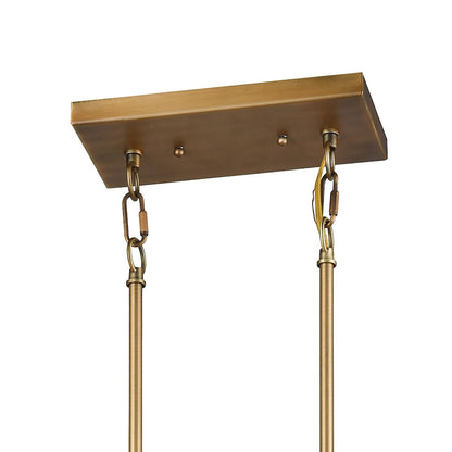 5-Light Linear Chandelier, Brass & Bronze