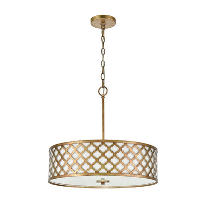 4-Light Chandelier, Bronze Gold