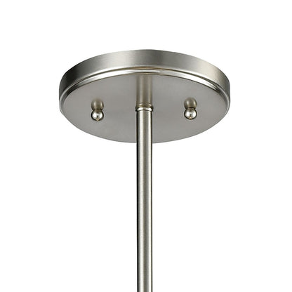 6 Light Chandelier, Satin Nickel