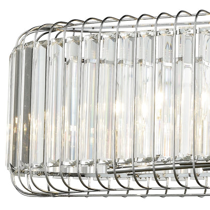 6 Light Linear Chandelier, Chrome