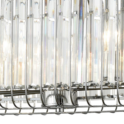 6 Light Linear Chandelier, Chrome