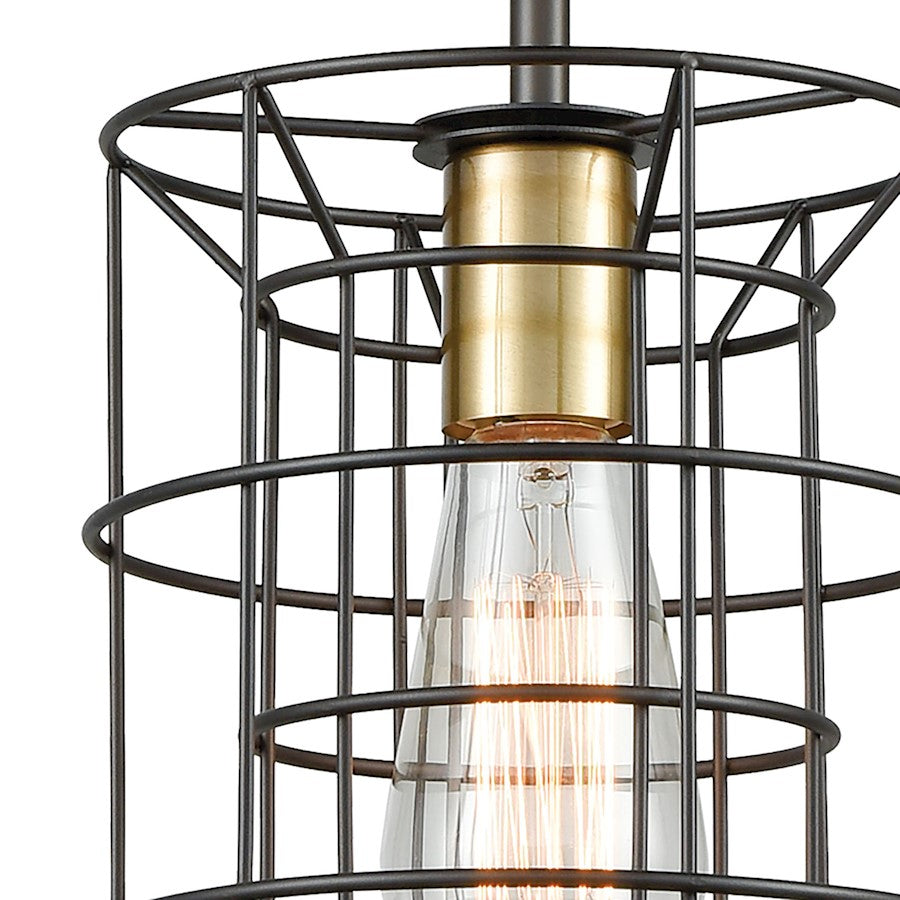 1 Light Mini Pendant, Bronze & Brass