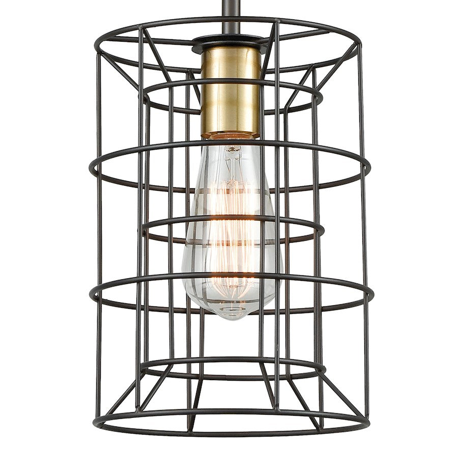 1 Light Mini Pendant, Bronze & Brass