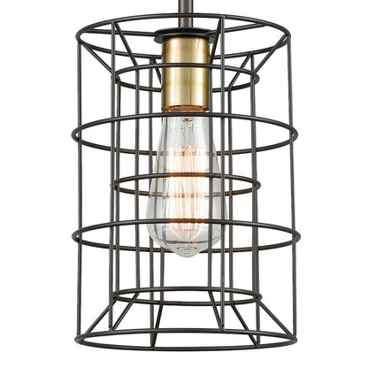 1 Light Mini Pendant, Bronze & Brass
