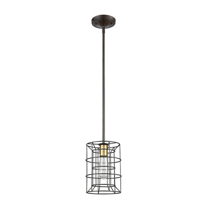 1 Light Mini Pendant, Bronze & Brass