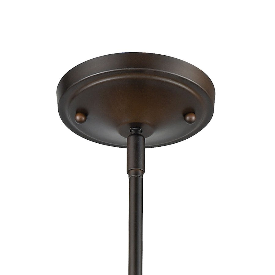 6 Light Chandelier, Bronze & Satin Brass