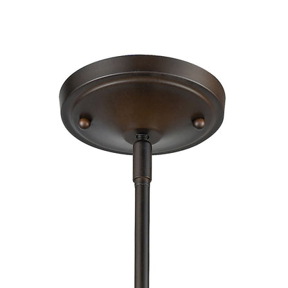6 Light Chandelier, Bronze & Satin Brass