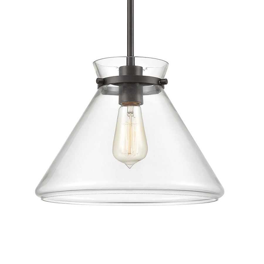 1 Light Mini Pendant, Bronze/Clear